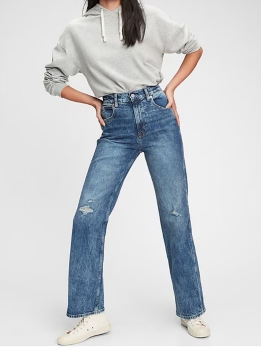 Gap Acid Wash Distressed Vintage Flare High Rise Jeans